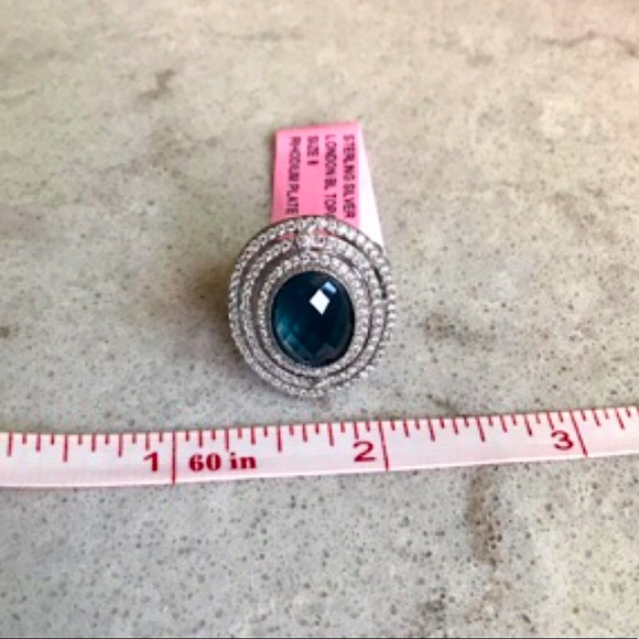 Judith Ripka London Blue Topaz & Diamonique Ring - Picture 7 of 8